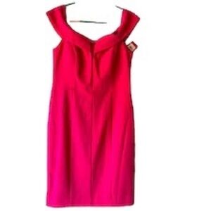 $170 Vince Camuto Women's Plus Size Off The Shoulder Pink Sheath Dress Formal 14